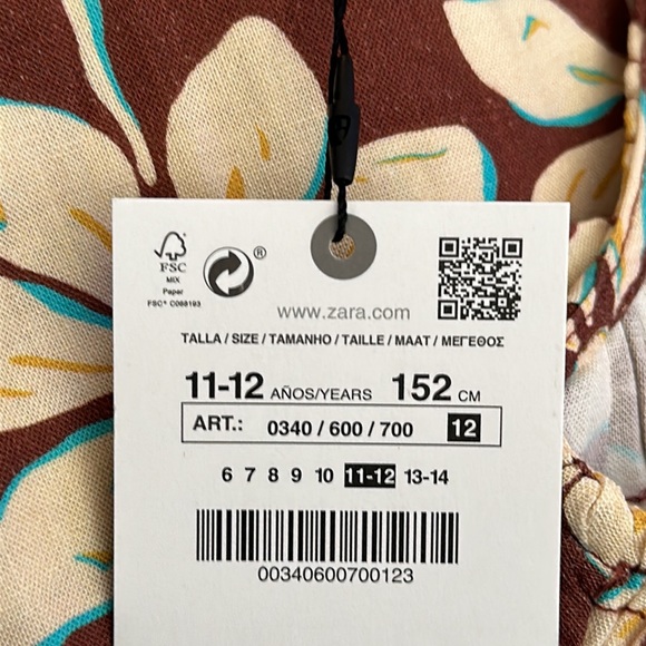 ZARA Kids | Brown | SMOCKED PRINTED JUMPSUIT - Picture 4 of 7